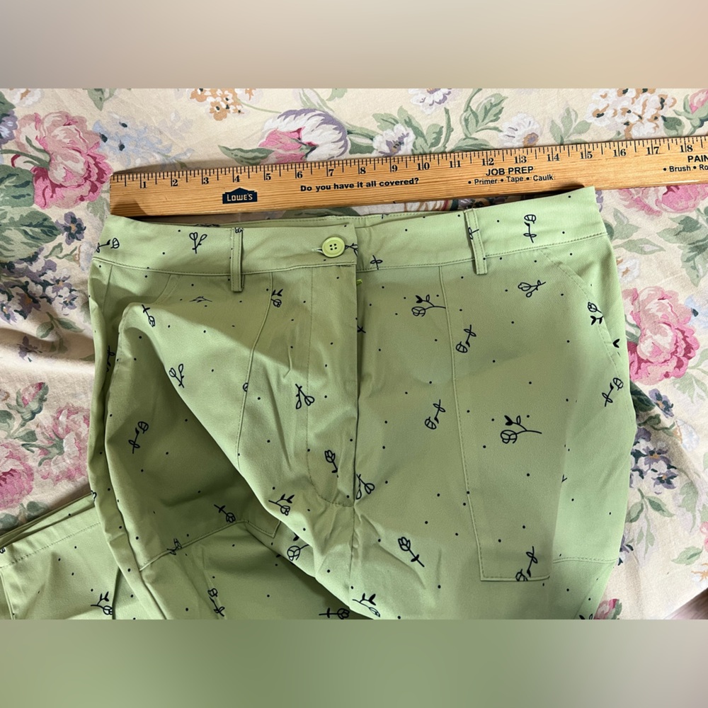 Cider Light Green Floral Trousers - Picture 10 of 11